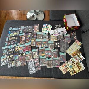 Travel scrapbook set-stickers, books, card stock.Most brand new! Over $350 worth